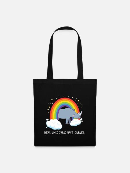 Real Unicorns Have Curves - Stoffbeutel - Schwarz