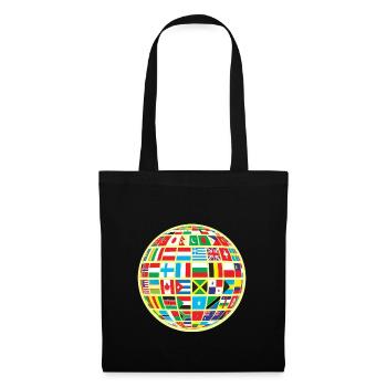 World map globe earth globe country flags continents - Tote Bag - black - Front