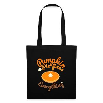 Pumpkin Pie Fixes Everything - Kürbis Halloween - Stoffbeutel - Schwarz - Vorne