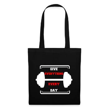 motivation fitness dumbbell training muscle building - Tote Bag - black - Front