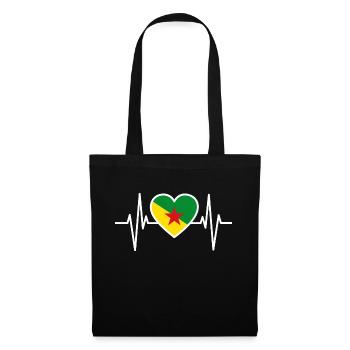 Französisch-Guayana Flagge Guyane Geschenk - Stoffbeutel - Schwarz - Vorne