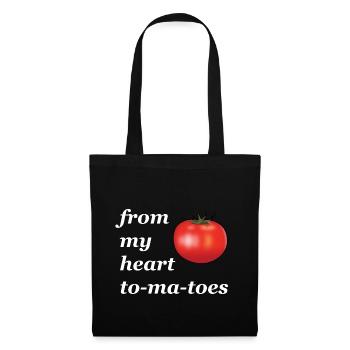 from my heart to ma toes Wortspiel - Stoffbeutel - Schwarz - Vorne