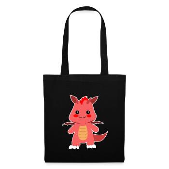 Drache - Stoffbeutel - Schwarz - Vorne