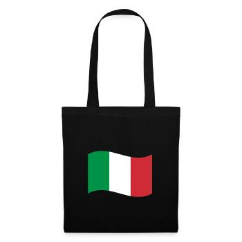 Flagge von Italien / Welle - Stoffbeutel - Schwarz - Vorne