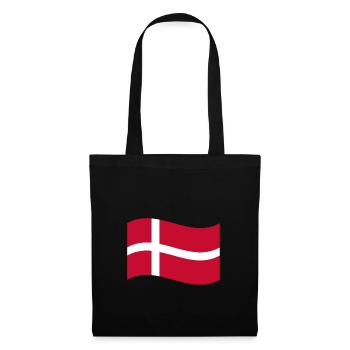 Flagge Dänemark / Welle - Stoffbeutel - Schwarz - Vorne