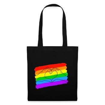 Pride LGBTQ est un coeur d'amour - Sac en tissu - noir - Devant