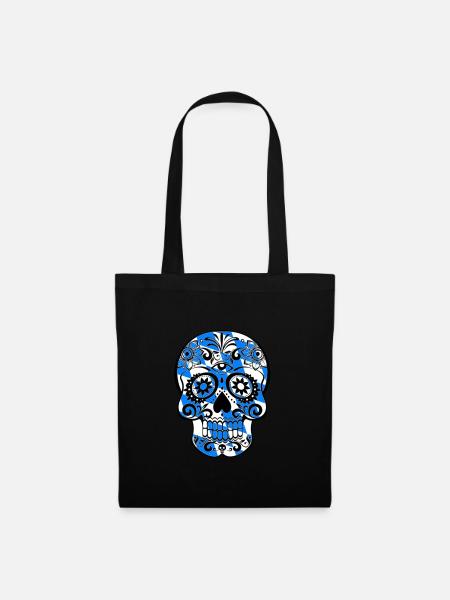 Totenkopf mit Bayern Design für - Stoffbeutel - Schwarz