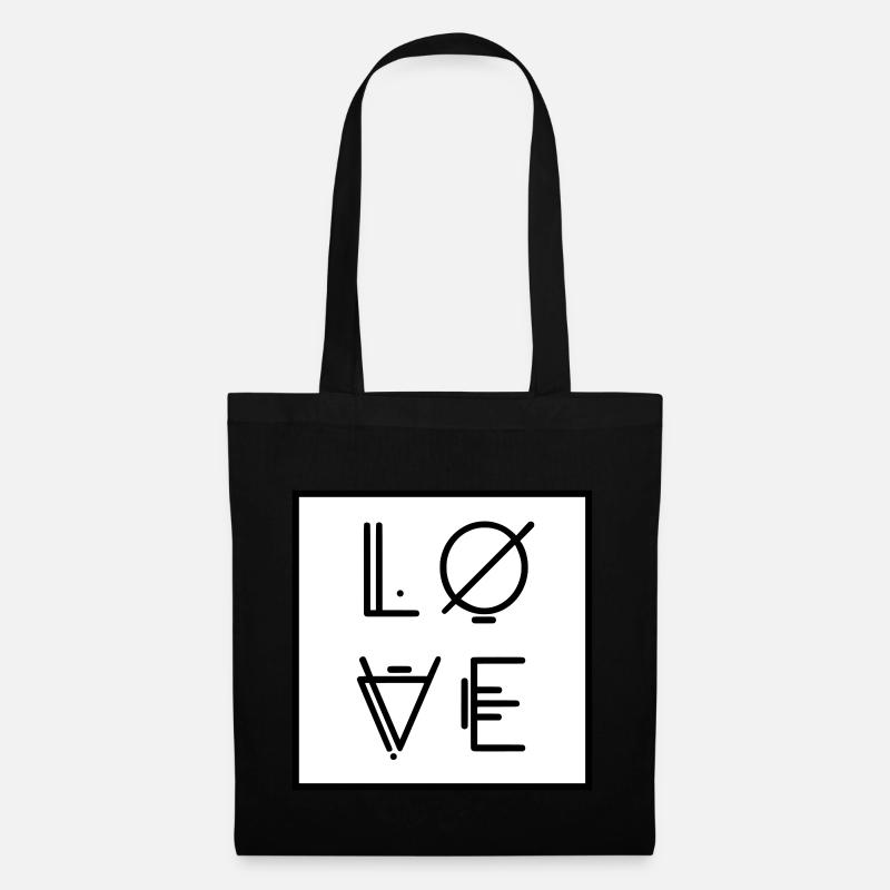 Love Love - Art abstrait Vector Vector - Sac en tissu - noir