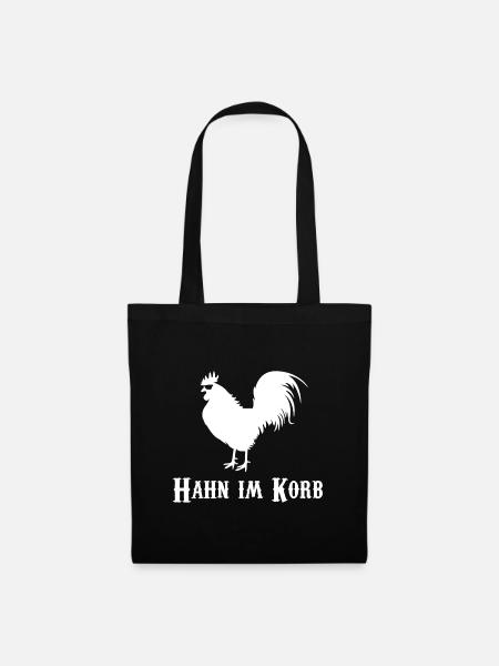 Hahn im Korb - Stoffbeutel - Schwarz