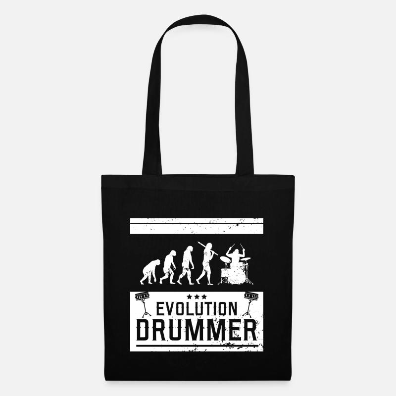 Evolution Drummer | Schlagzeug Musikinstrument - Stoffbeutel - Schwarz