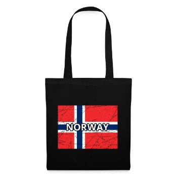 Norwegen - Stoffbeutel - Schwarz - Vorne