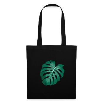 Monstera deliciosa Instagram Plant Plant Leaf - Sac en tissu - noir - Devant