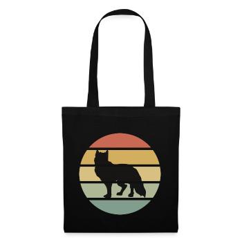 Renard renard cadeau cadeau faune forêt rétro - Sac en tissu - noir - Devant