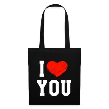 I Love You - Sac en tissu - noir - Devant