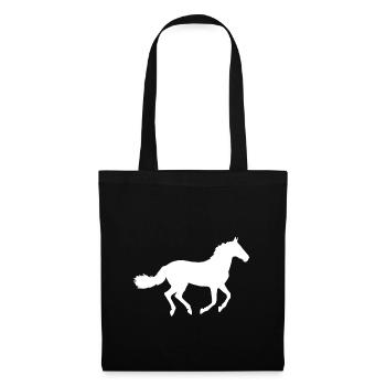 Cheval blanc dans la nature - Sac en tissu - noir - Devant
