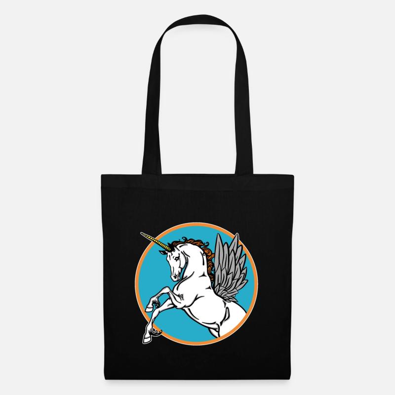 Das Fliegende Einhorn - Stoffbeutel - Schwarz