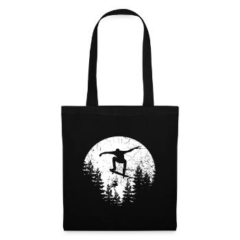 Skateboard de la lune Skateboard Skate Moon Skater - Sac en tissu - noir - Devant