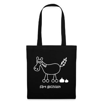 färt, feasts gschissn, funny horse design - Tote Bag - black - Front