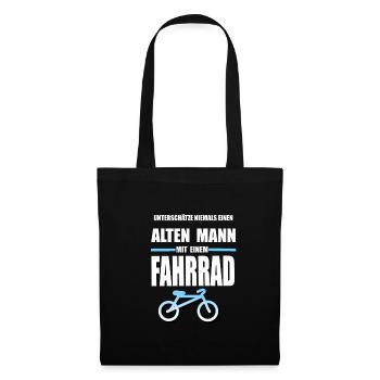 cool bike driver old man funny - Tote Bag - black - Front