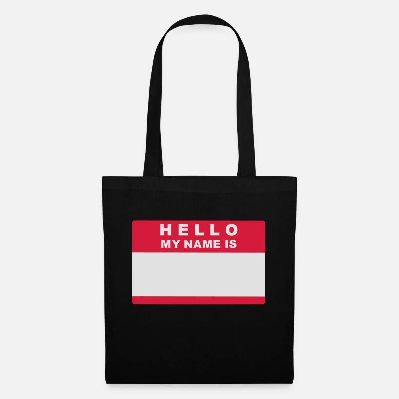 Hello my name is - Sac en tissu - noir