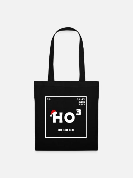 HO HO HO Chemie Element Weihnachten Geschenk - Stoffbeutel - Schwarz