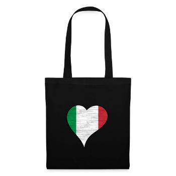 Coeur drapeau italien - Sac en tissu - noir - Devant