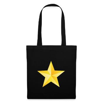 Étoile brillante - Sac en tissu - noir - Devant