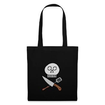Skull knife chef - Tote Bag - black - Front