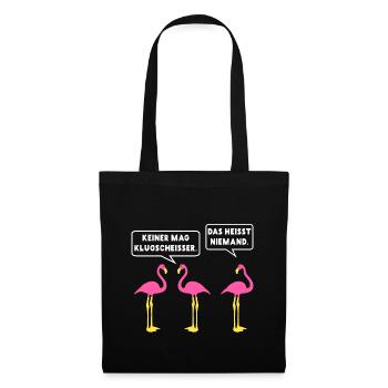 Flamant rose drôle | Personne n'aime smartass - Sac en tissu - noir - Devant
