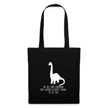 nous avons tous des dinosaures - Sac en tissu - noir - Devant