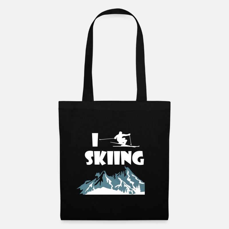 Skifahren - Stoffbeutel - Schwarz