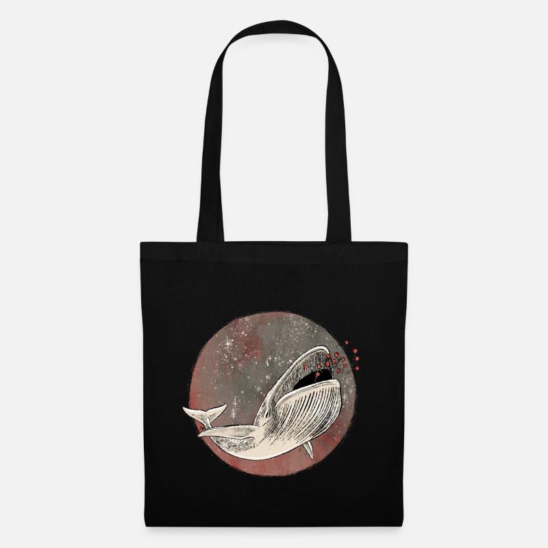Flying Whale - Stoffbeutel - Schwarz
