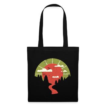 Trail in the sunset | Nature hiking - Tote Bag - black - Front