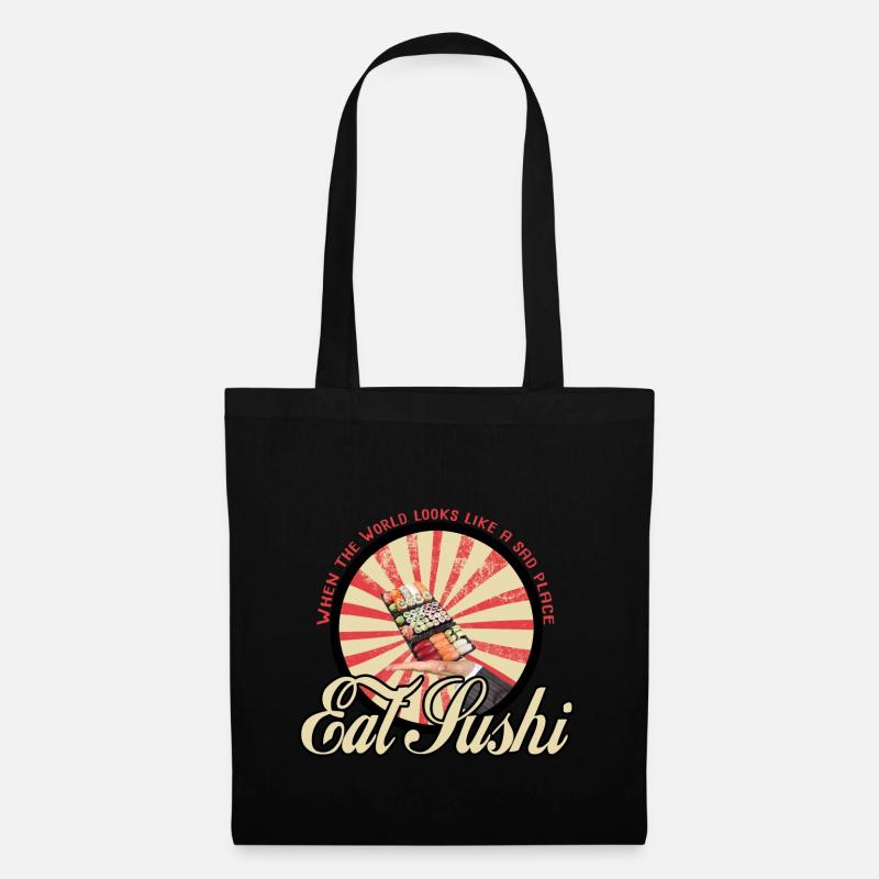 Manger des sushis - Sac en tissu - noir