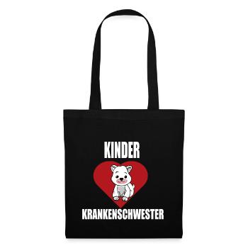 Kinderkrankenschwester Herz Krankenschwester shirt - Stoffbeutel - Schwarz - Vorne