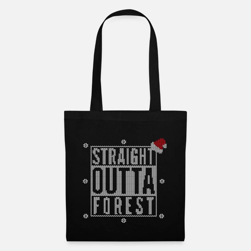 Ugly Christmas | Straight Outta Forest | Santa - Stoffbeutel - Schwarz