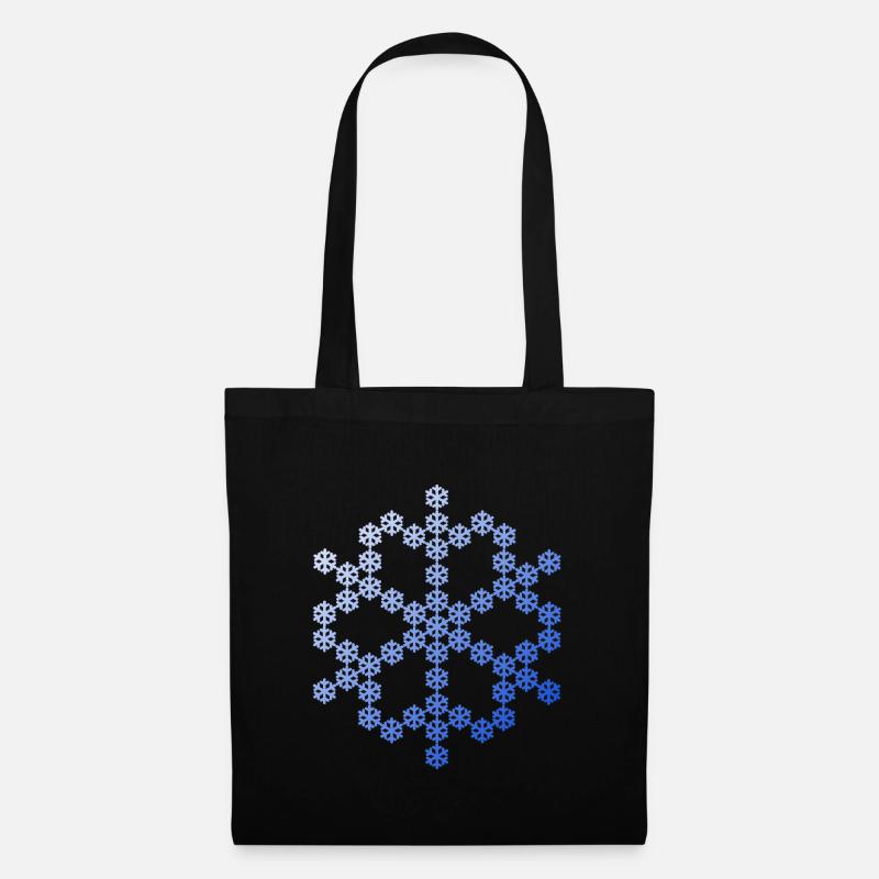 Schneeflocke aus Schneeflocken Snowflake - Stoffbeutel - Schwarz