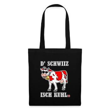 d' schwiiz isch kuhl - schweiz - Stoffbeutel - Schwarz - Vorne