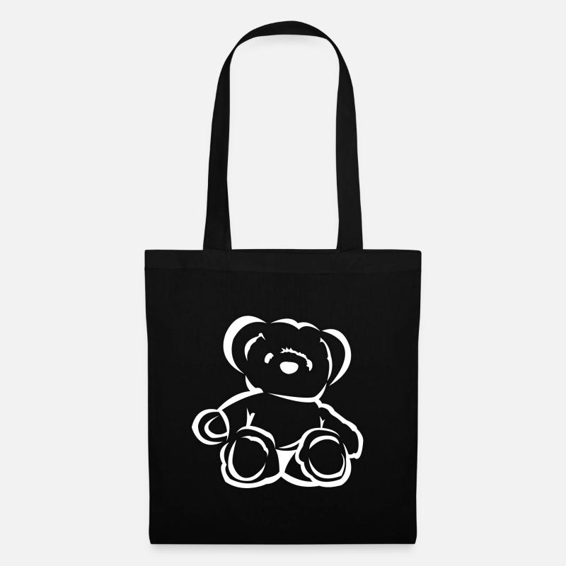 Teddybär - Stoffbeutel - Schwarz