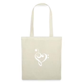 Heart Music Clef Basse Clef - Sac en tissu - nature - Devant