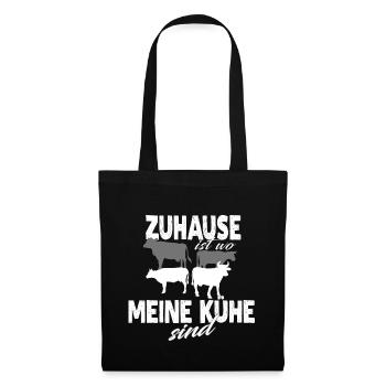 ZUHAUSE IST WO MEINE KÜHE SIND - Stoffbeutel - Schwarz - Vorne