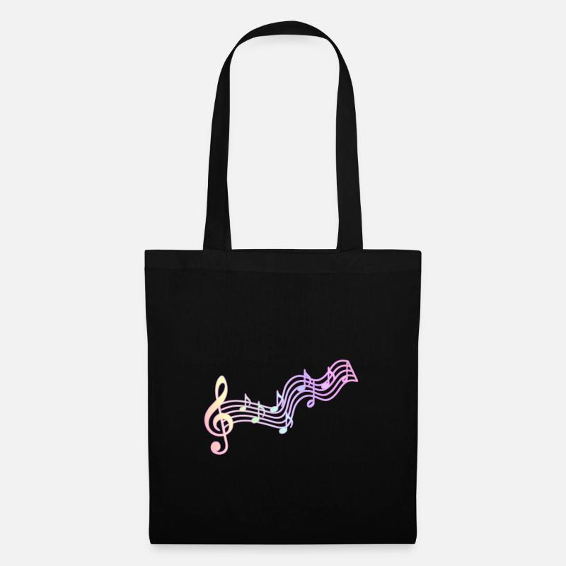 Musique | Notes musicales Clé de partition Idée de cadeau - Sac en tissu - noir