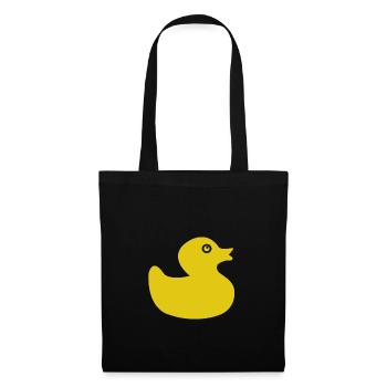 Quietscheente Gummi Ente Bade Badewanne - Stoffbeutel - Schwarz - Vorne