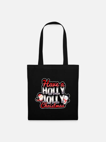 Holly jolly noël joyeux noël père noël - Sac en tissu - noir
