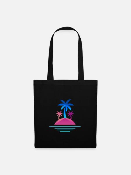 Island palms design time out - Tote Bag - black