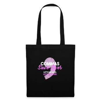 Des virgules sauvent des vies Des virgules sauvent des vies - Sac en tissu - noir - Devant