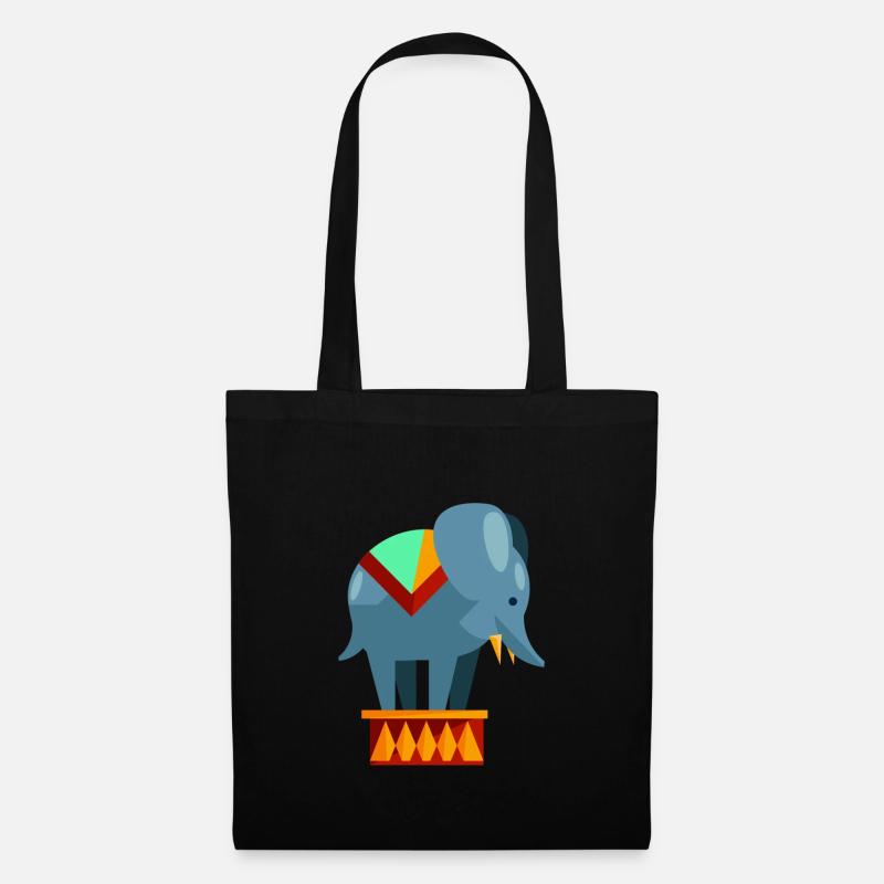 Éléphant de cirque - Sac en tissu - noir