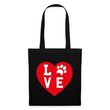 Love Dogs Paw Heart Love Dog Paw Heart - Tote Bag - black - Front