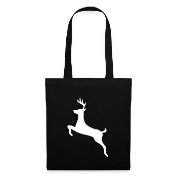 Deer Winter Motif Christmas Gift TShirt - Tote Bag - black - Front