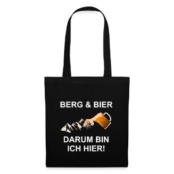 Berg und Bier Darum bin ich hier - Klettern - Stoffbeutel - Schwarz - Vorne